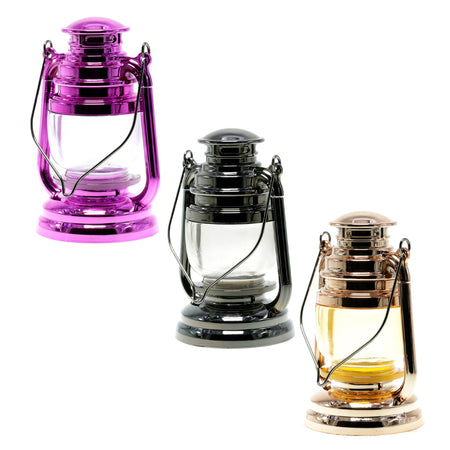 SINGLE Lite Up Lantern Glass Herb Grinder Assorted Colours x 1