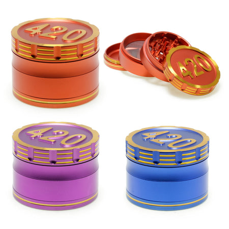 SINGLE 420 60mm Grinder METAL Assorted Colours x 1