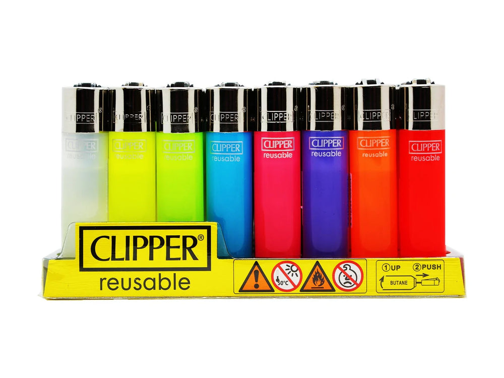 Exclusive Clipper Reusable Lighter Translucent Colours 48 Pack