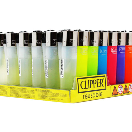 Clipper Reusable Lighter Translucent Colours 48 Pack