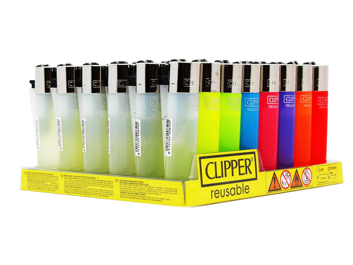 Clipper Reusable Lighter Translucent Colours 48 Pack
