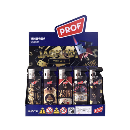 Prof Turbo 3D Effect Casino Flame Windproof Lighter x 50