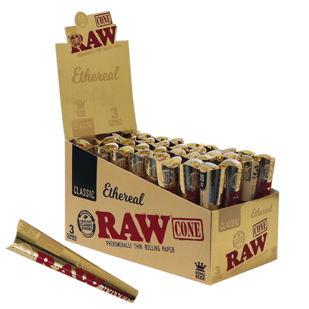 NEW Raw ETHEREAL GOLD Pre Rolled Cones King Size 3 Pack x 32 Sales