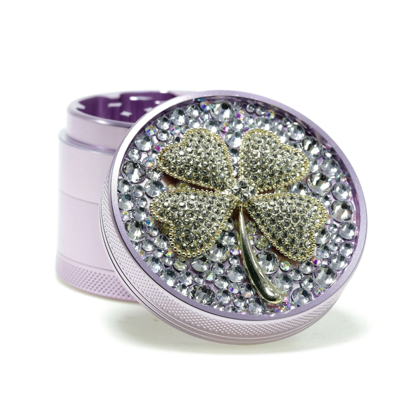 Metal Grinder with Crystal Designs 63mm 4 Part  Assorted x 6