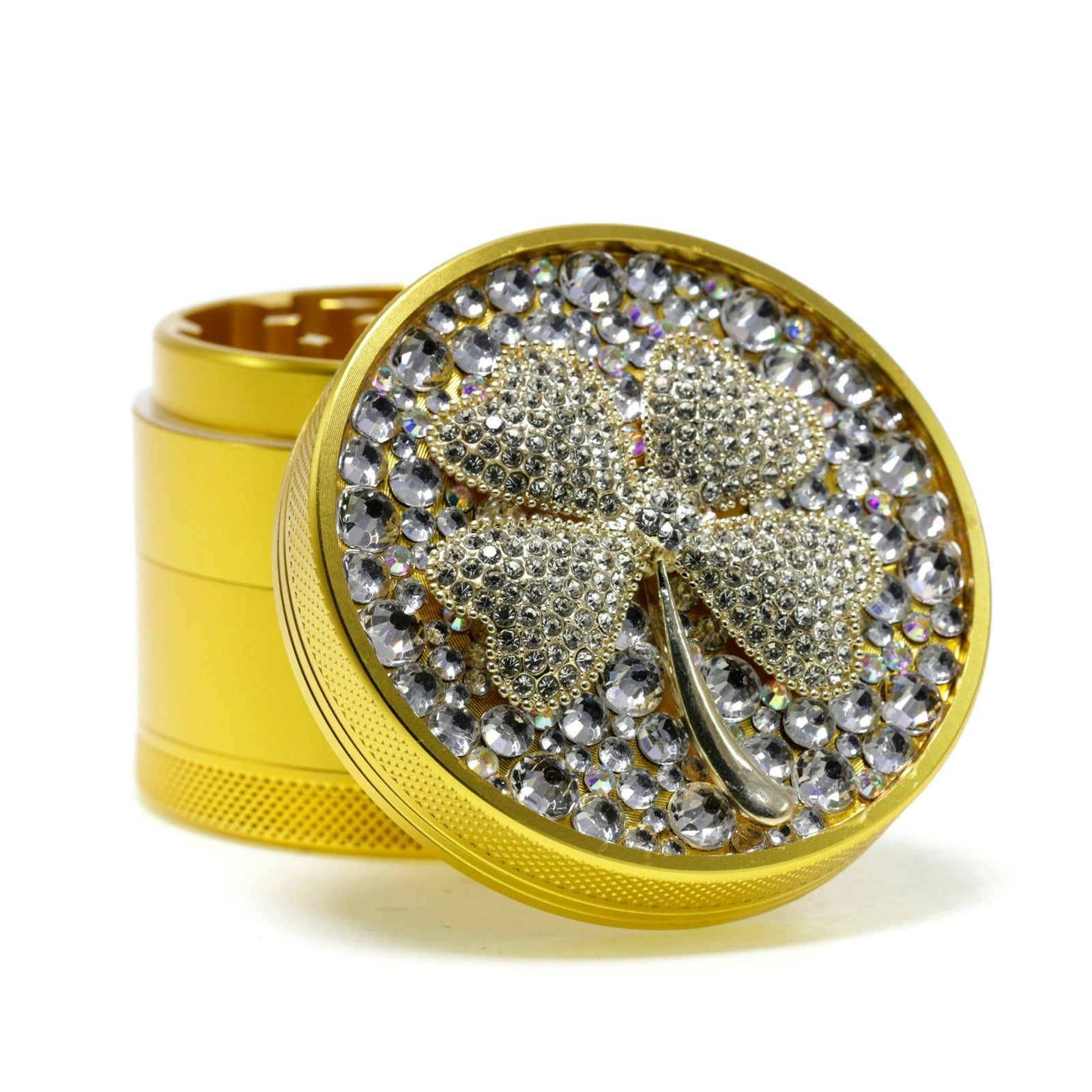 Metal Grinder with Crystal Designs 63mm 4 Part  Assorted x 6