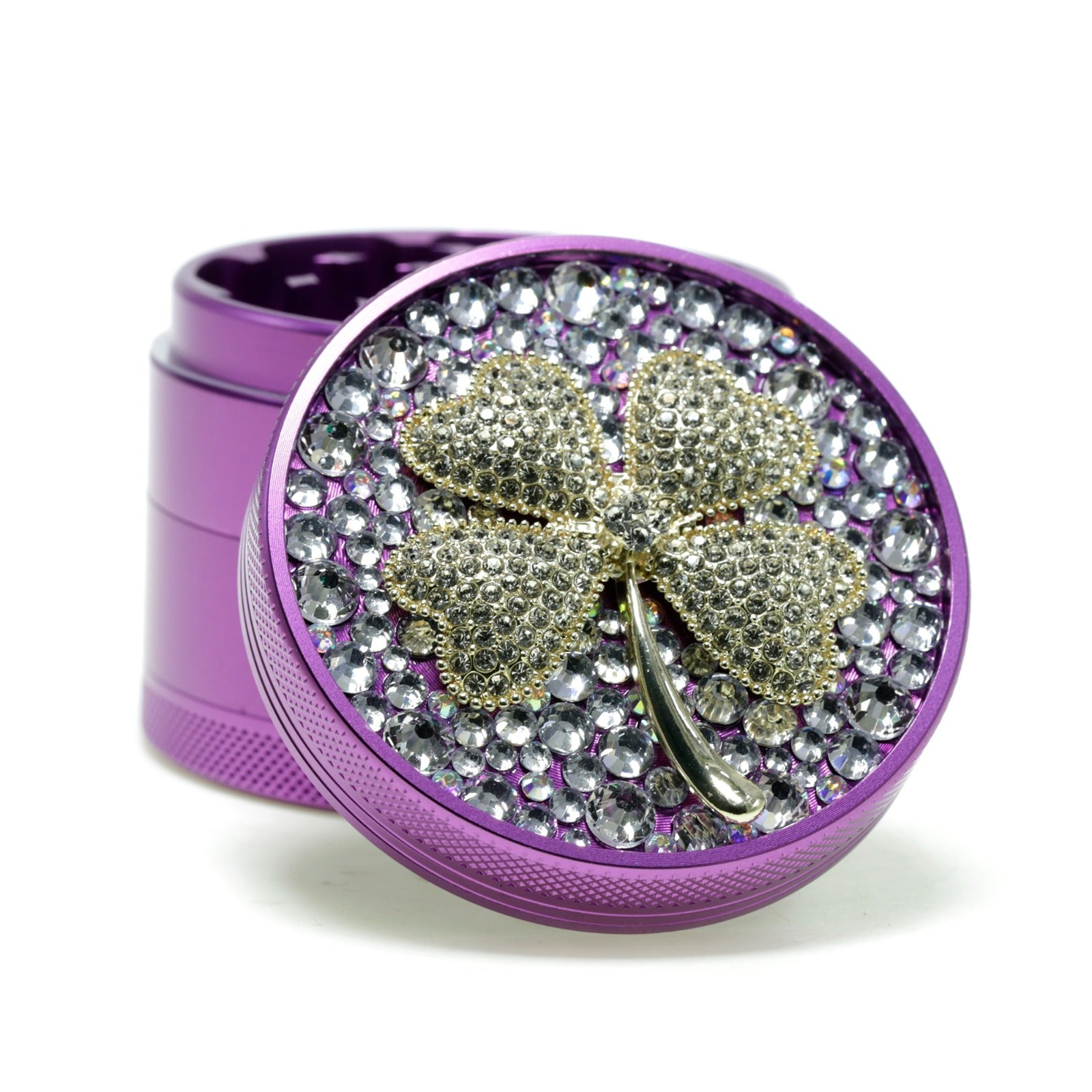 Metal Grinder with Crystal Designs 63mm 4 Part  Assorted x 6