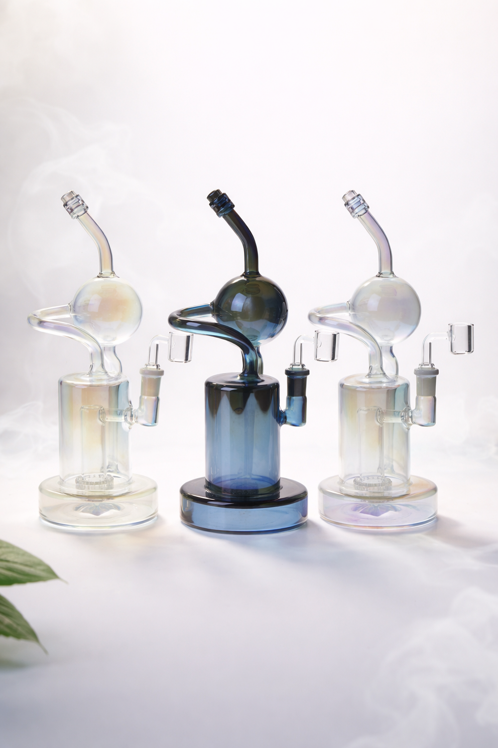 Clearance Metallic Aorta Funky Glass Dab Rig Bong Waterpipe 8.5in x 4.5in Assorted Colours