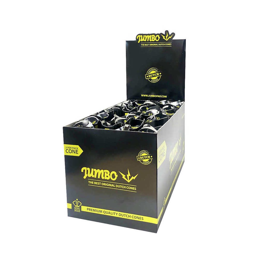 Jumbo Dutch Black Cone King Size 3Pack