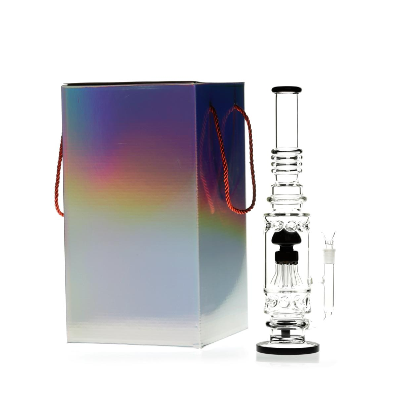 High Quality Jelly Fish Large Black/Blue 45cm Glass Bong Water Pipe - Boxed