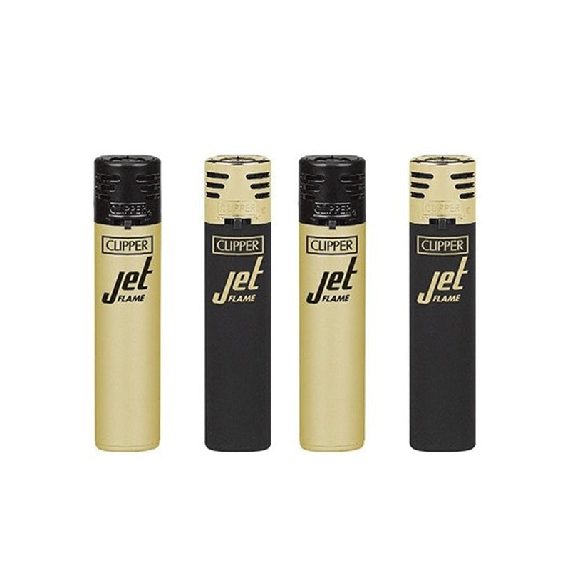 Windproof Clipper Jet Flame Lighter GOLD - BLACK METALLIC 5 x 24 lighters CK2C000UKH