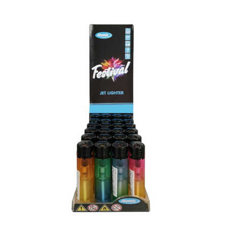 Atomic Festival ELECTRONIC TURBO JET TWO-TONE LIGHTER ASSORTED COLORS