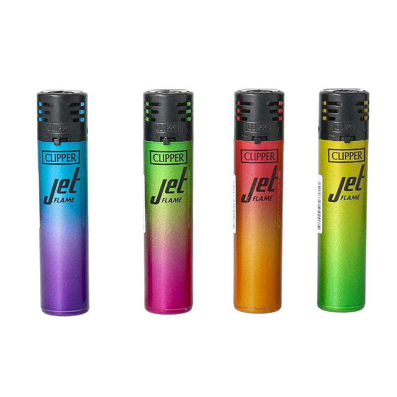 New colour Windproof Clipper Jet Flame Lighter Metallic Gradient x 24 pack