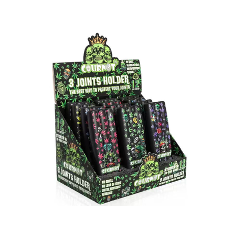 3 Joints Holder Assorted Colorful – 12 Pack Display 120mm x 42mm