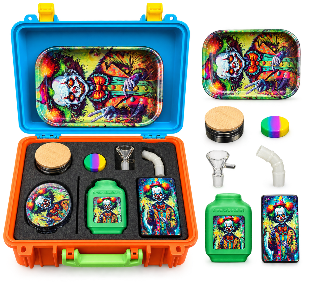 Premium Portable Smoke Kit Gift Set – Pulsar Joker artwork Complete Travel Kit with Carrying Case & Accessories