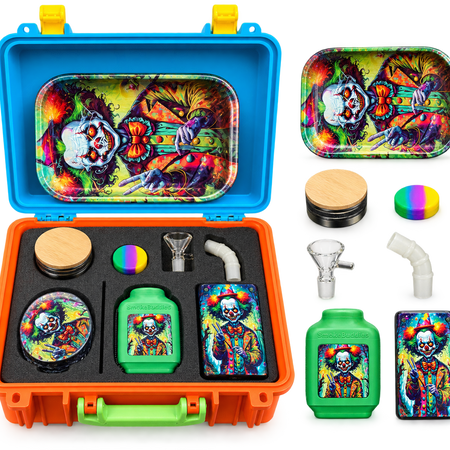 Premium Portable Smoke Kit Gift Set – Pulsar Joker artwork Complete Travel Kit with Carrying Case & Accessories