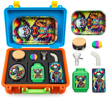 Premium Portable Smoke Kit Gift Set – Pulsar Joker artwork Complete Travel Kit with Carrying Case & Accessories