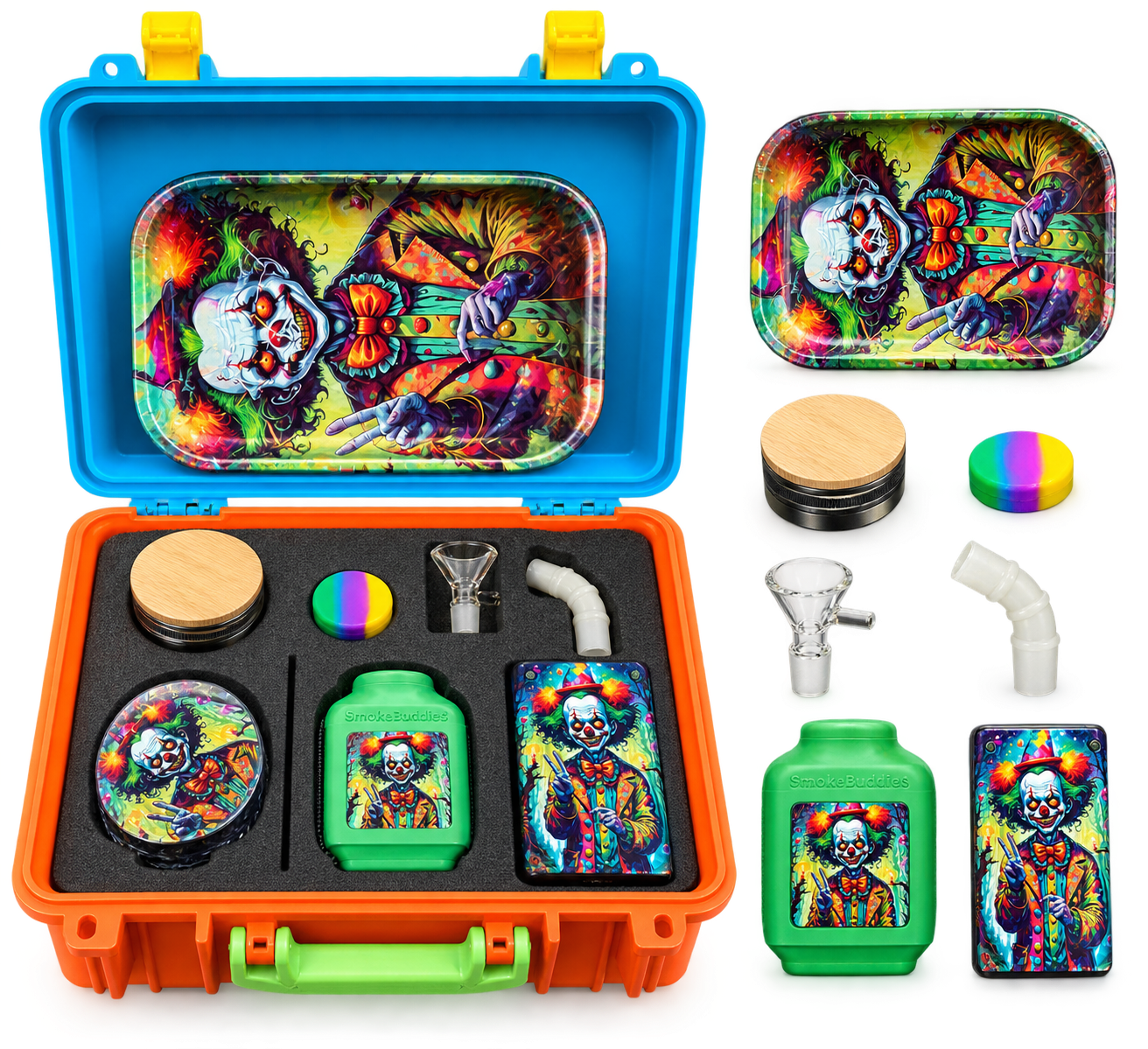 Premium Portable Smoke Kit Gift Set – Pulsar Joker artwork Complete Travel Kit with Carrying Case & Accessories