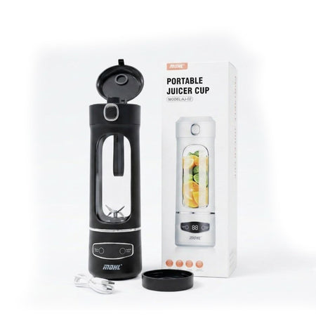 MOHL Portable Juicer Cup AJ-02 – Rechargeable USB Personal Blender with Digital Display, 6-Blade Smoothie Maker, Travel Bottle