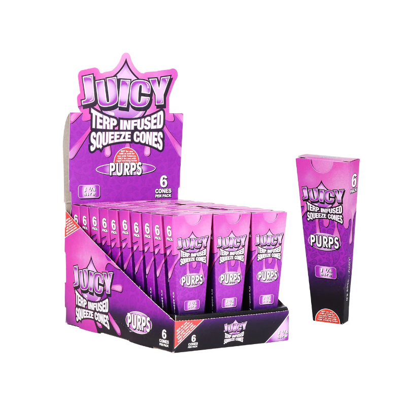 Exclusive Juicy Jay's Squeeze Cones 1 1/4 | Purps | 30pk Display