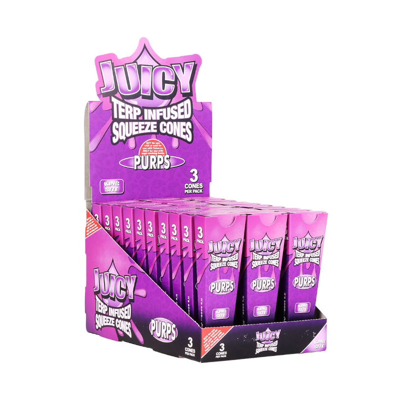 Exclusive Juicy Jay's Squeeze Cones King Size | Purps | 30pk Display
