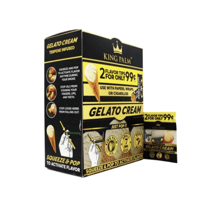 KING PALM - Flavoured Filter Tips - 50 Packs Per Box - 2 Tips Per Pack - GELATO CREA