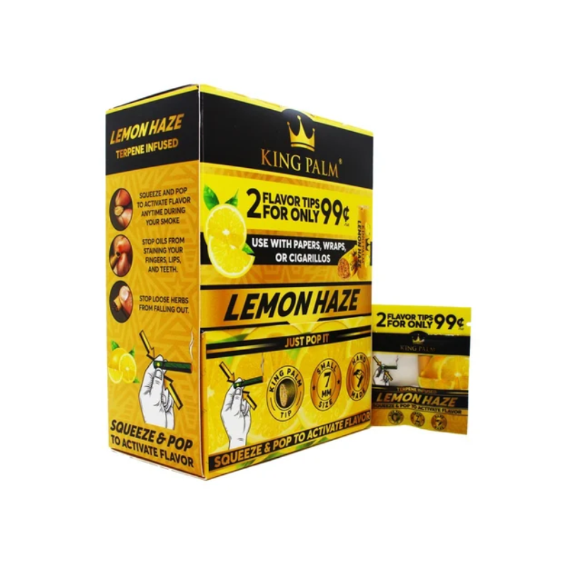 KING PALM - Flavoured Filter Tips - 50 Packs Per Box - 2 Tips Per Pack - Lemon Haze