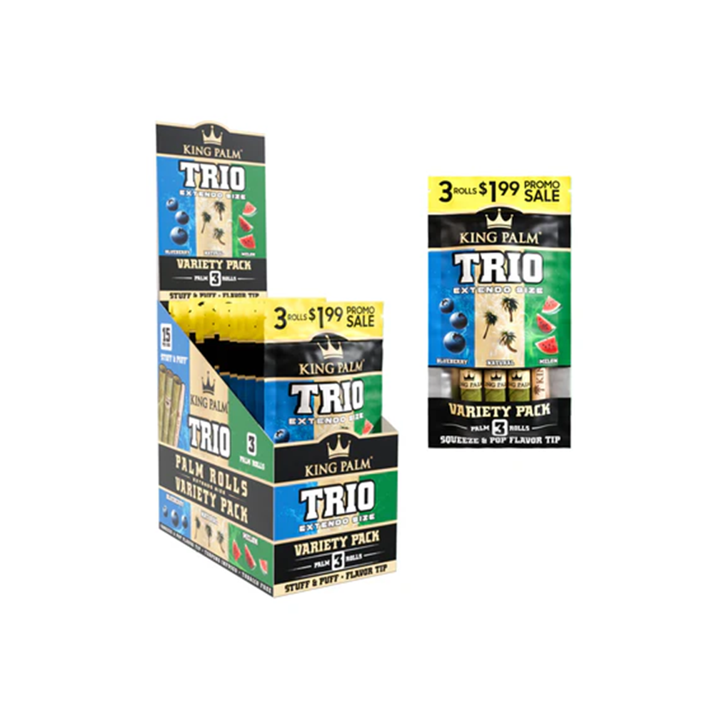King Palm Trio Extendo Rolls Watermelon Blueberry Natural