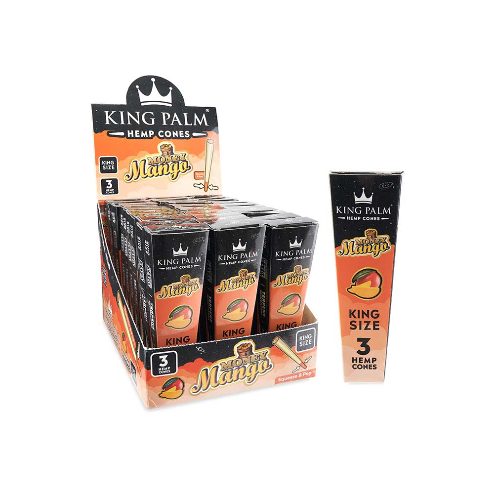 King Palm Hemp Cones King Size 109mm Money Mango Pack 3