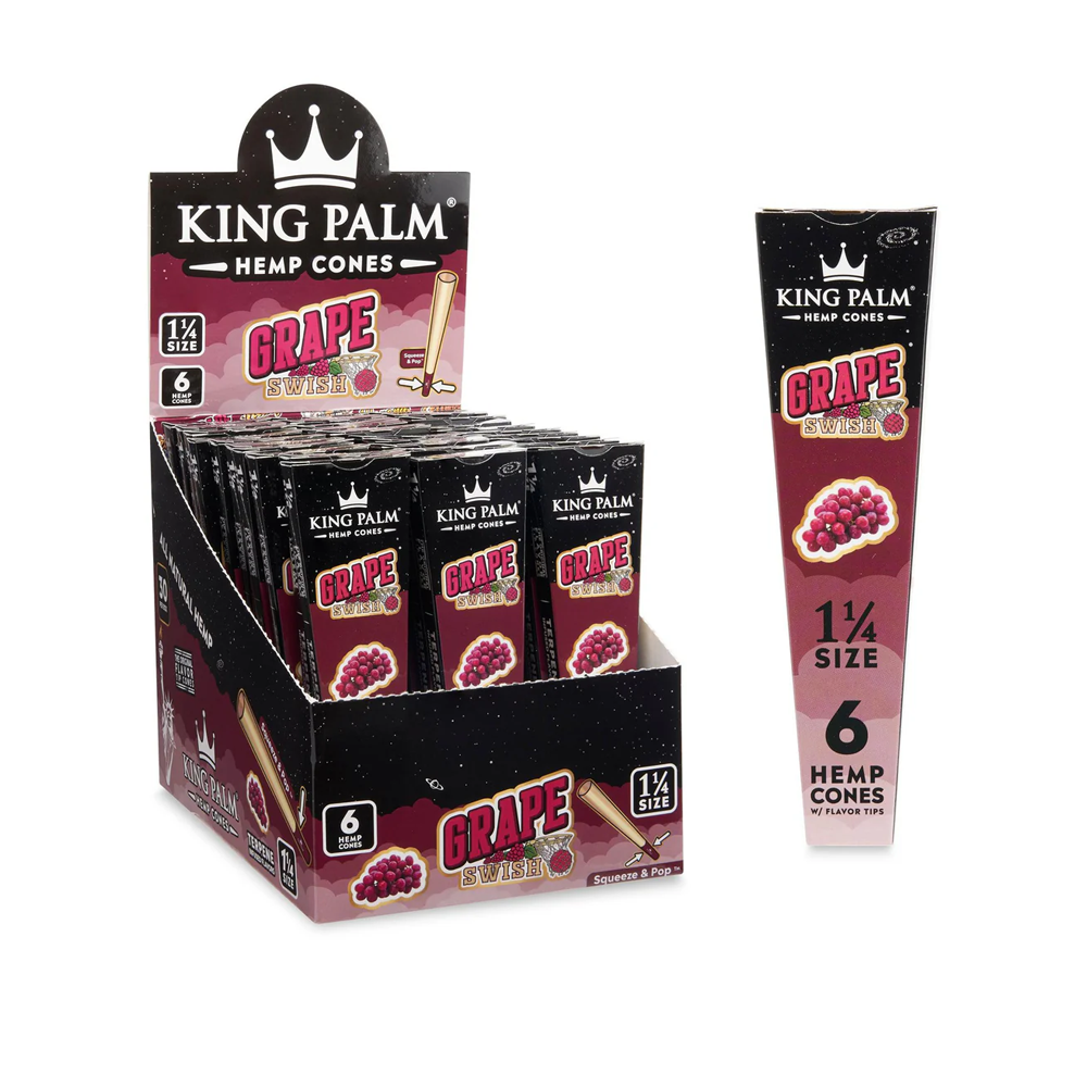 King Palm Hemp Cones 1 1/4th Grape Swish Pack 6