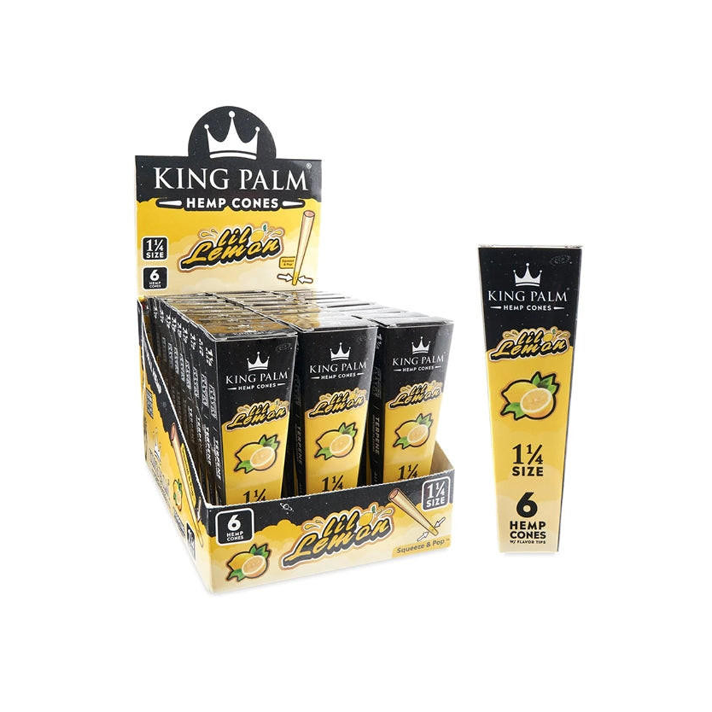 King Palm Hemp Cones 1 1/4th Lil Lemon Pack 6
