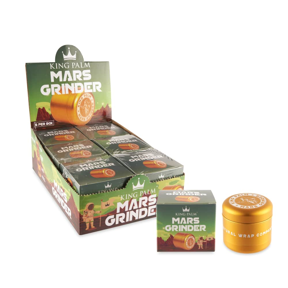 KingPalm Mars Metal Grinder Gold x 6 (1 display)
