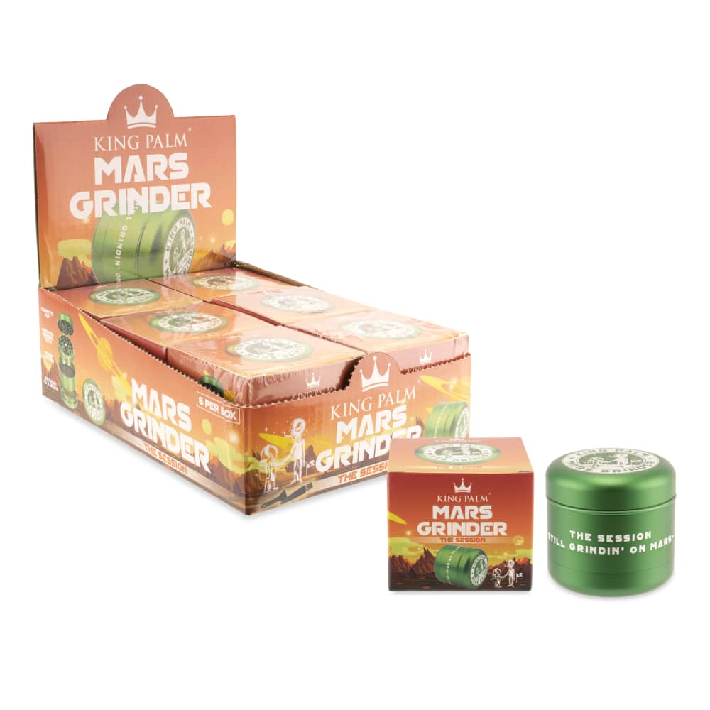 KingPalm Mars Metal Grinder Green x 6 (1 display)