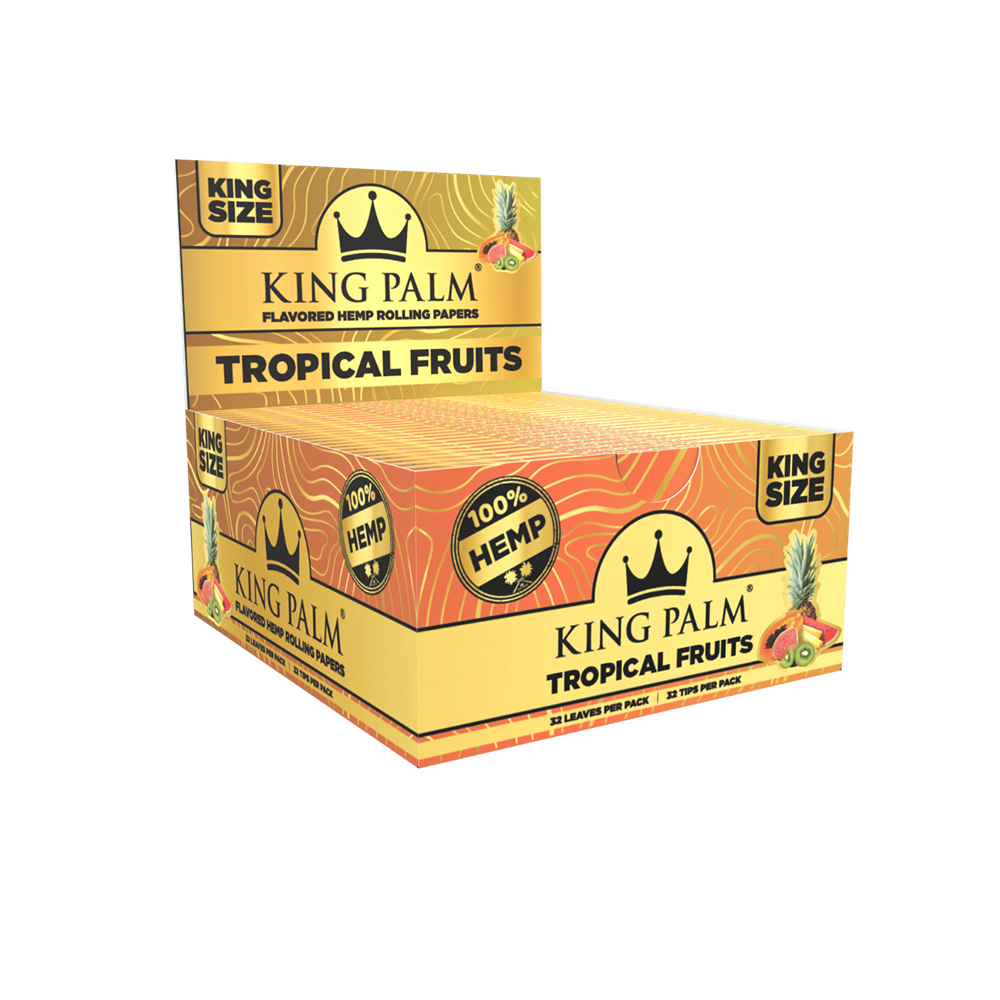 Clearance King Palm Tropical Fruits Flavoured King Size Paper with Tips 22 pack
