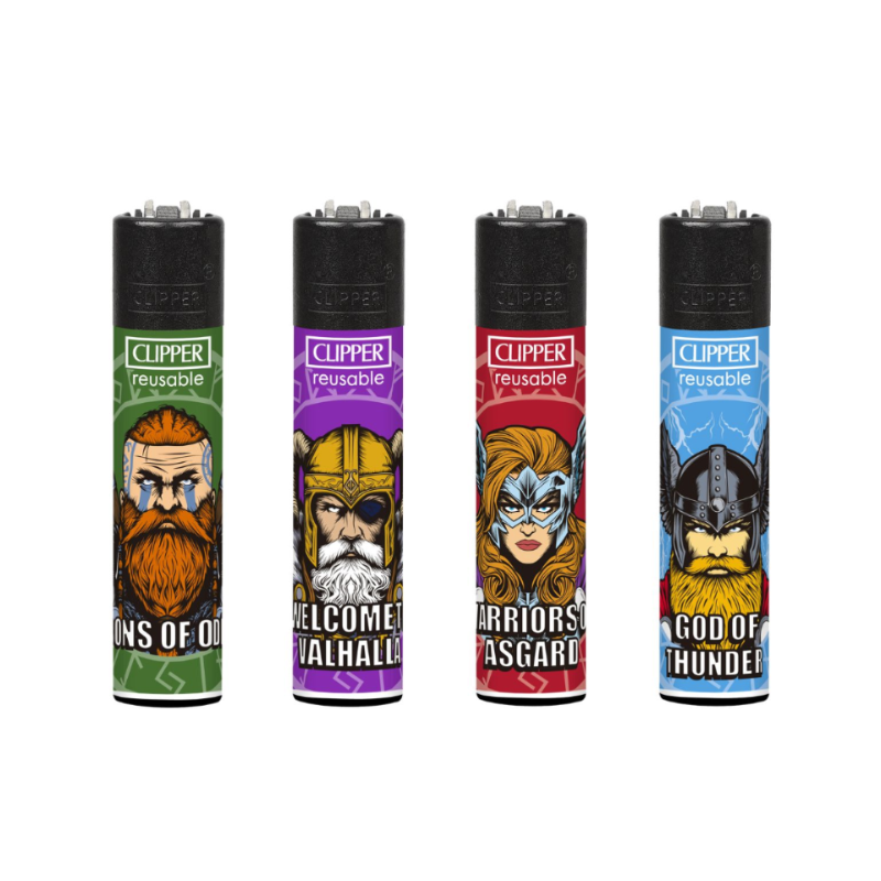 Clipper Classic Large Lighter KINGS OF VALHALA X 48 lighters CL3A1915UKH