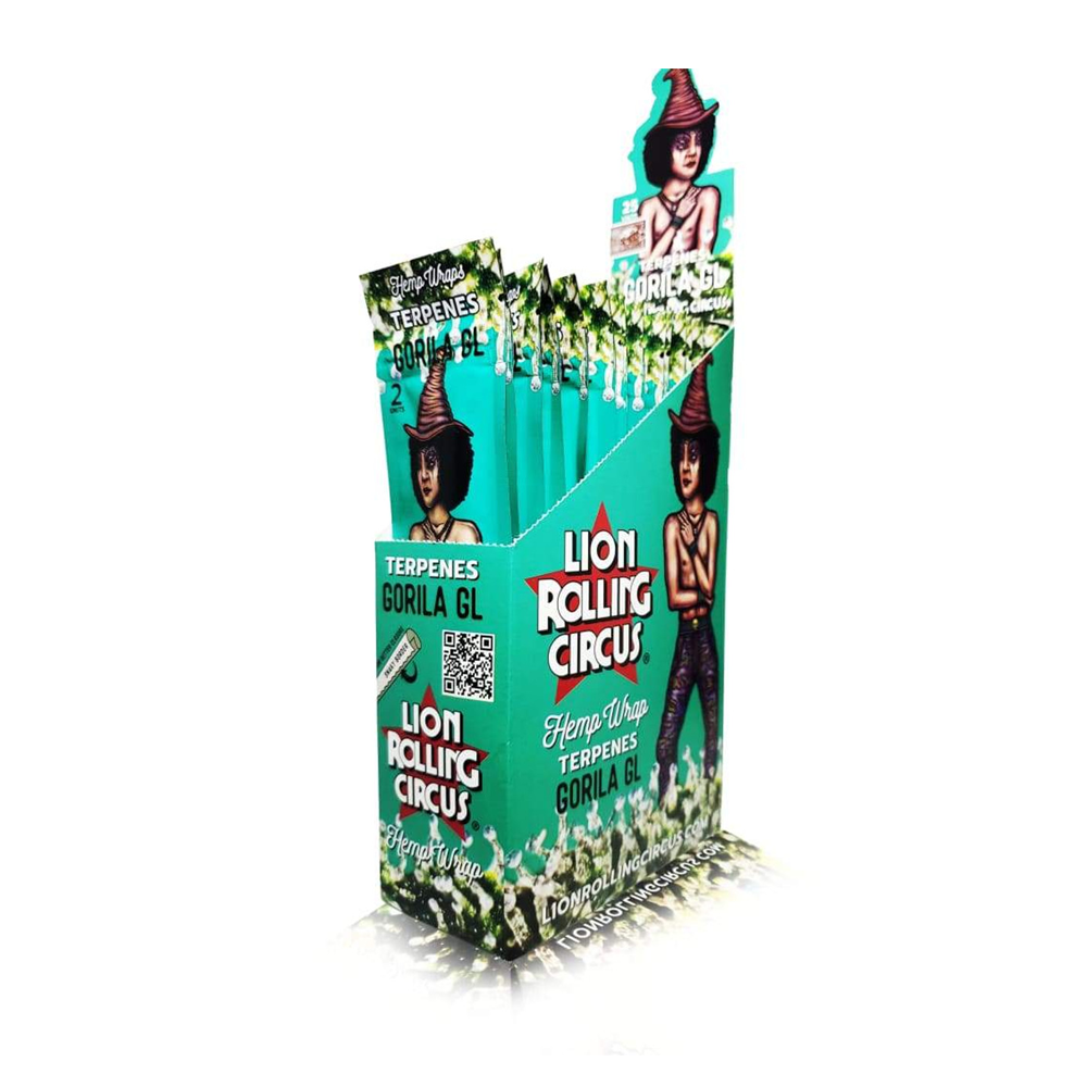 Lion Rolling Circus Homegenized Rolling Paper Gorila GL Hemp Wrap 25 pack