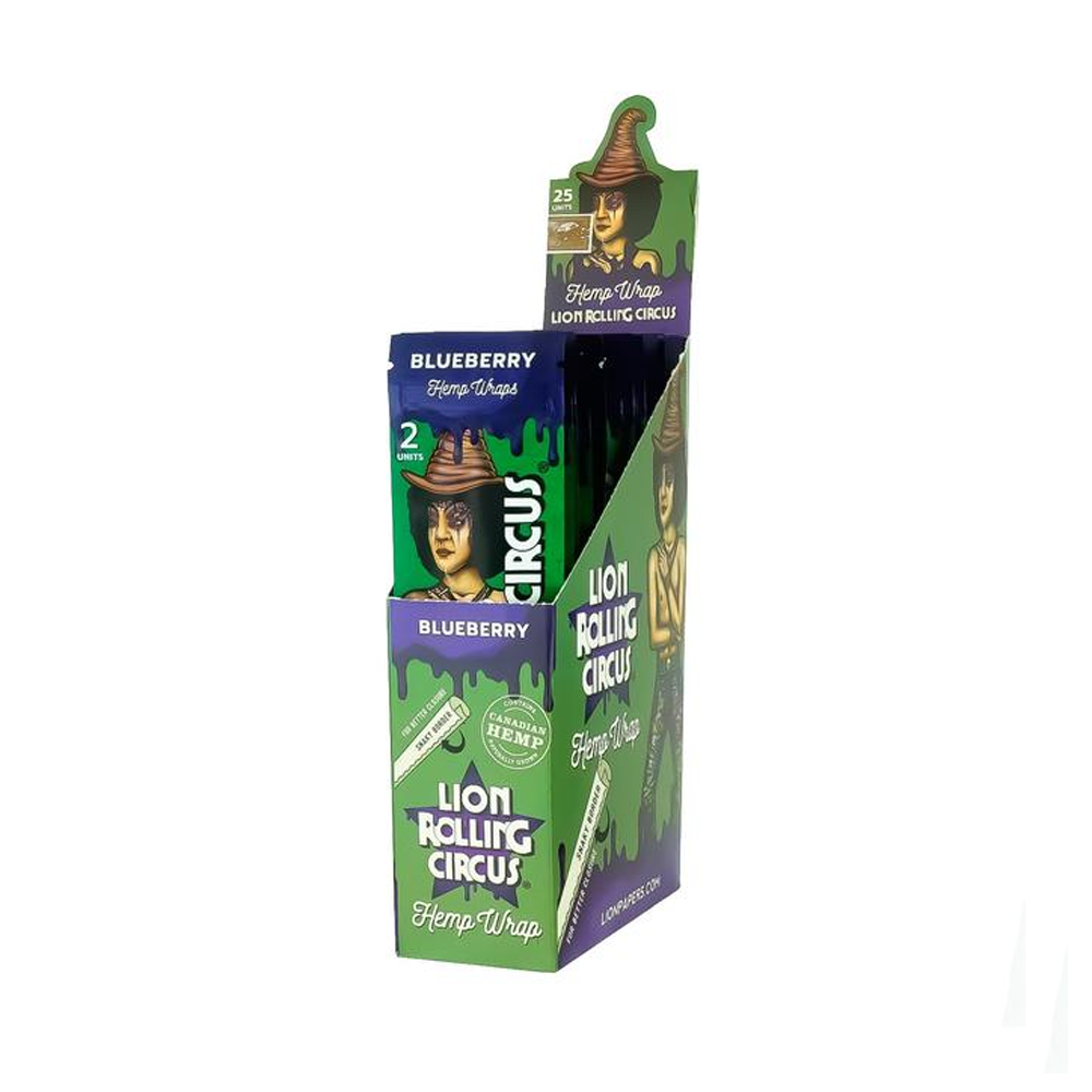 Lion Rolling Circus Homegenized Rolling Paper BLUEBERRY Hemp Wrap 25 pack