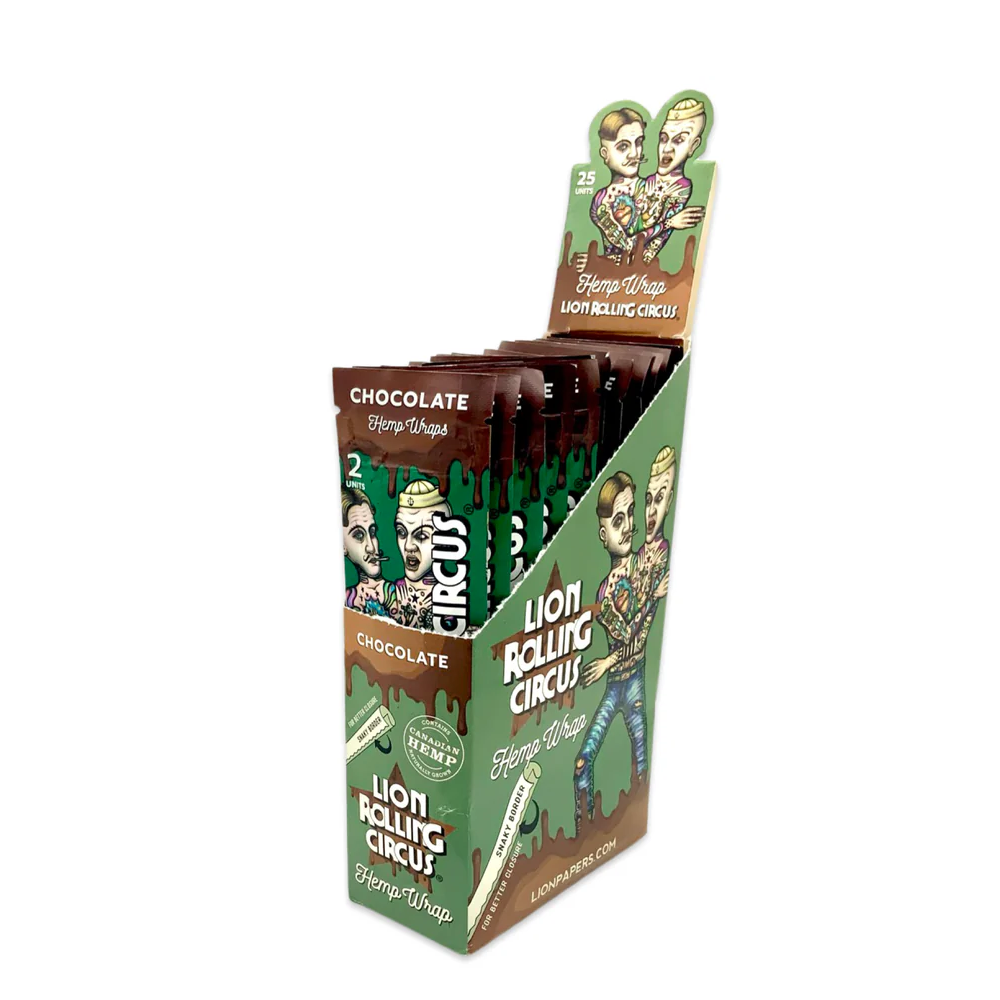 Lion Rolling Circus Homegenized Rolling Paper CHOCOLATE Hemp Wrap 25 pack