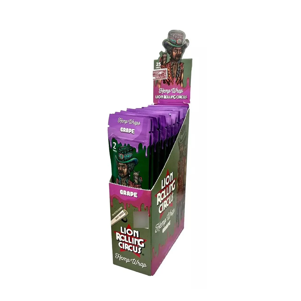 Lion Rolling Circus Homegenized Rolling Paper GRAPE Hemp Wrap 25 pack