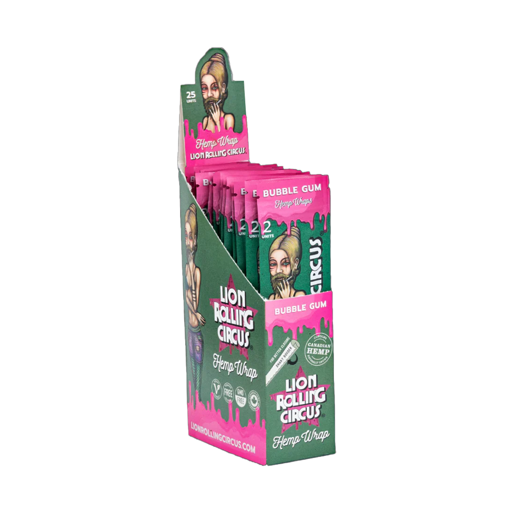 Lion Rolling Circus Homegenized Rolling Paper Bubblegum Hemp Wrap 25 pack
