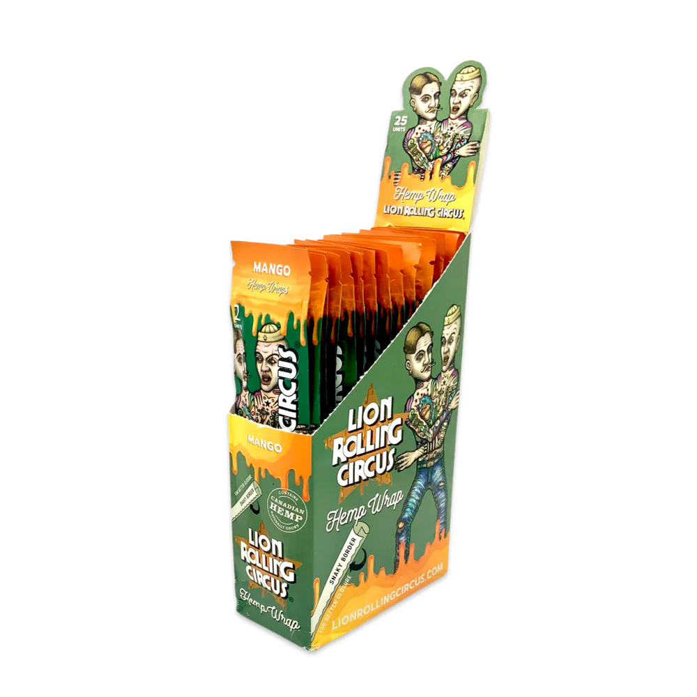 Lion Rolling Circus Homegenized Rolling Paper MANGO Hemp Wrap 25 pack