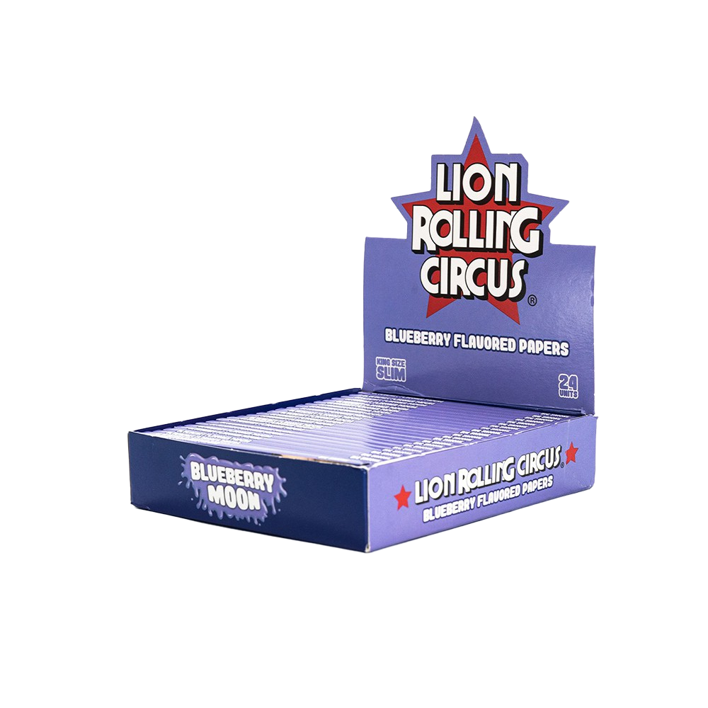 Lion Rolling Circus Blueberry Moon Flavor King Size Rolling Paper 24 pack