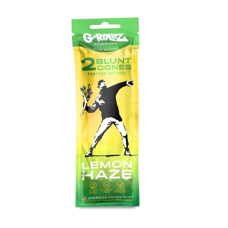 G-Rollz | Banksy's Graffiti - 2x 'Lemon Haze' Terpene-infused Cones (12 pack Display, 24 wraps)