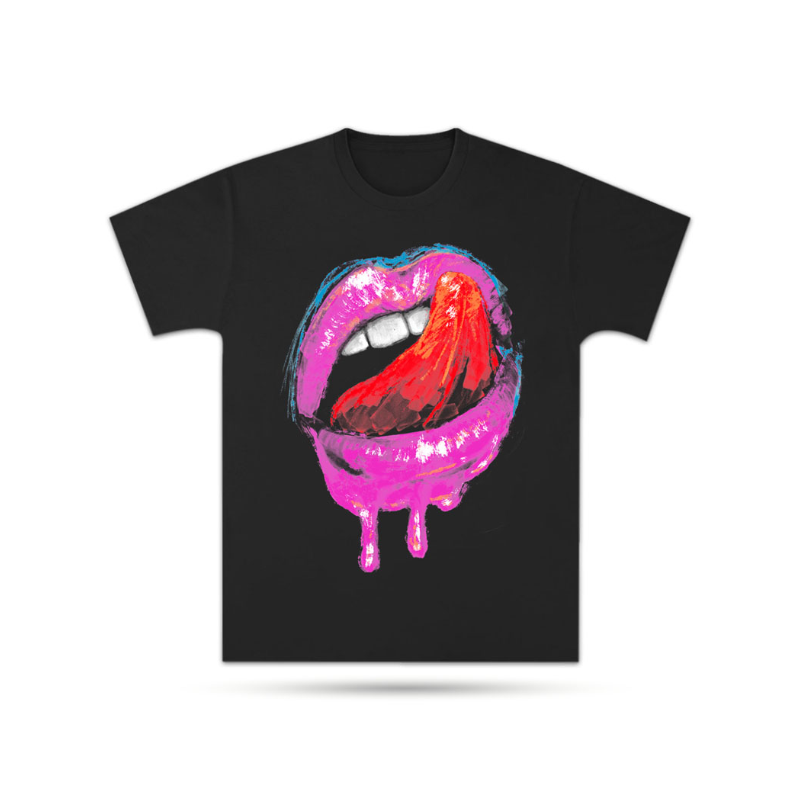 ”Lips” Neon Fluorescent T-Shirt Large 3047-TS12L