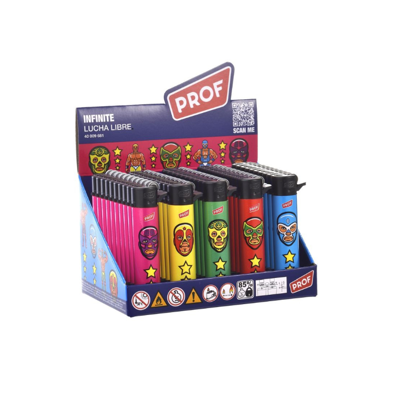 Prof Pocket lighters Round Flint Lucha-Libr-at-Pevgrow 25 pack