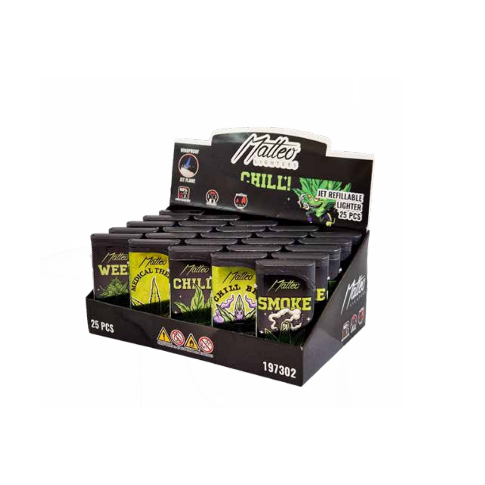 Matteo Jet in Style Lighter Las Vegas Weed metal Windproof 25 pack