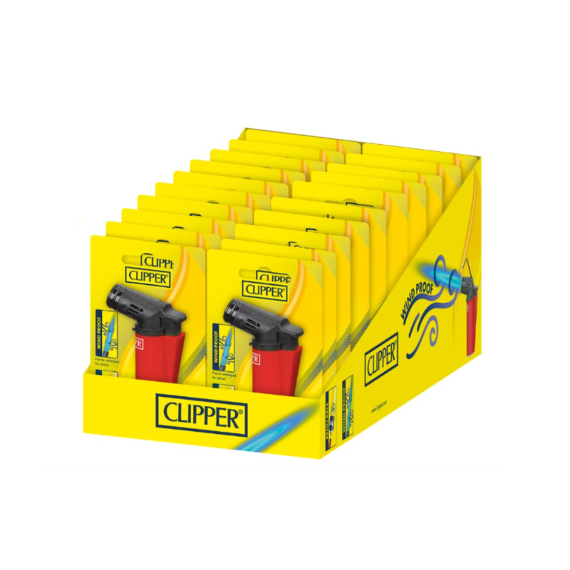 Clipper MINI TORCH Turbo Windproof Lighter BLISTER Display x 20 Units MNT1D001UK