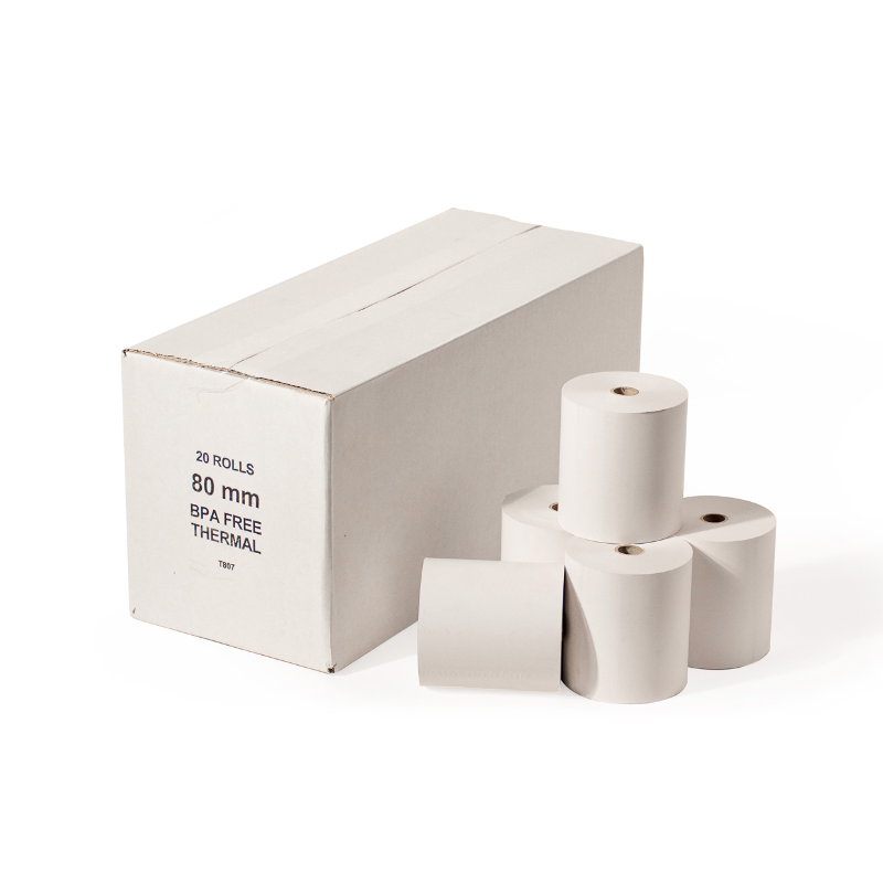 Card Machine Till Toll Paper Thermal 20 Rolls Pack 80 x 70 x 12,7mm