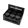 Metal Grinder 4parts 50mm 3D Embossed Amsterdam Black 12 Pack