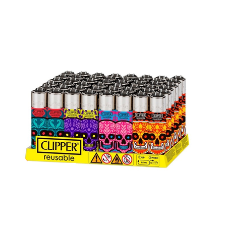 Clipper Classic Large Lighter Marked Skull X 48 lighters