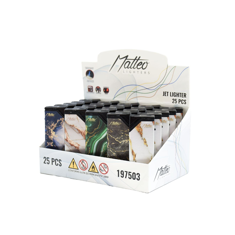 Matteo Metal Turbo Lighter Windproof 25 pack 197503